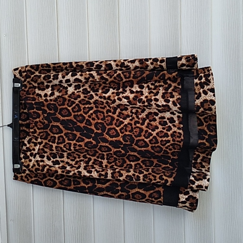 Faith and Joy Leopard Print A-Line Skirt in Brown and Black